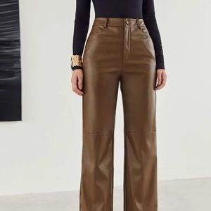Faux leather pants